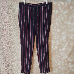 Banana Republic Women's Striped Ankle Pants - Blue and Red